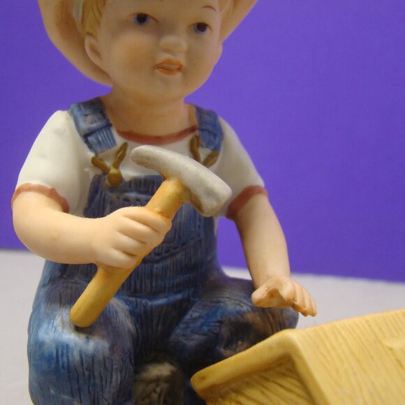 Pair of HOMCO Denim Days Figurine Set #1503 Puppy Love 1985 Home Interiors - Picture 14 of 16